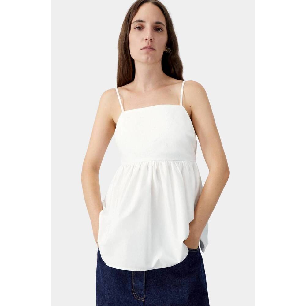 NEW CORDERA cotton embroidered top in white